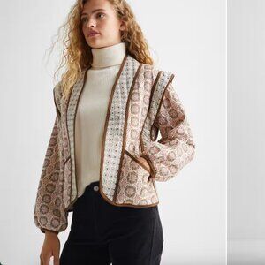 Mango Printed Quilted Jacket